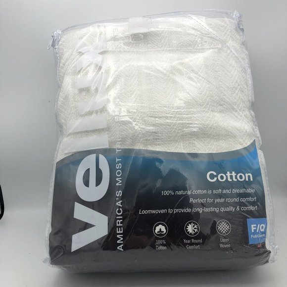 Vellux Bedding Vellux 0 Cotton Blanketfullqueen White Poshmark